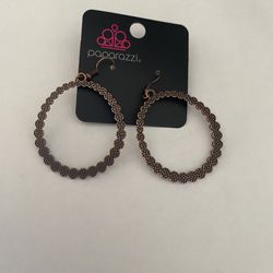 NWT Paparazzi Brown Beaded Hoop Earrings