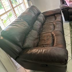 Recliner Leather Couch (1 Or Set) 