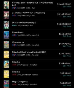 PSA 10 Pokemon | One Piece Graded Slabs | FS/FT 151 Blastoise Manga Shanks Zoro