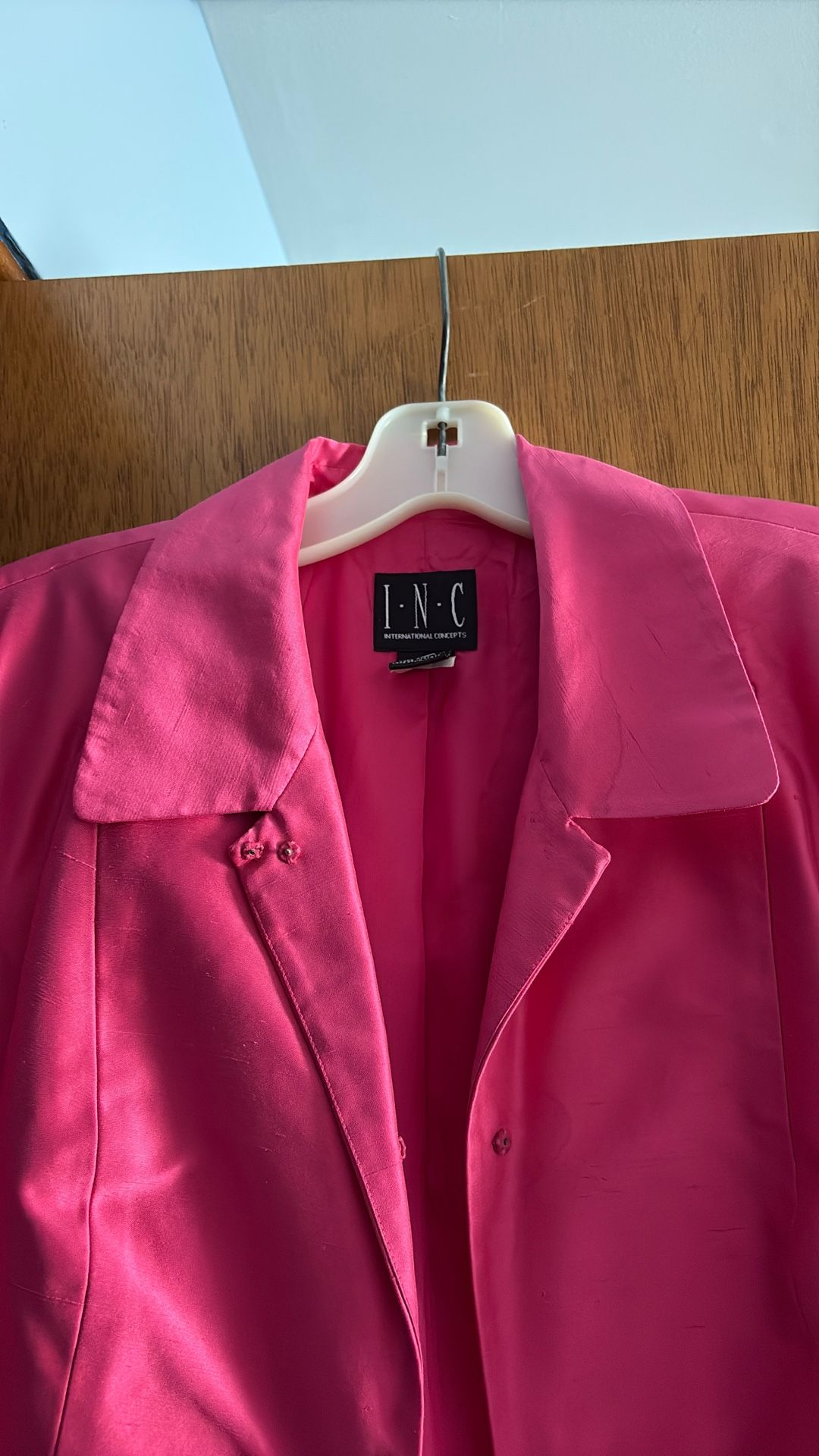 INC women’s hot pink satin jacket