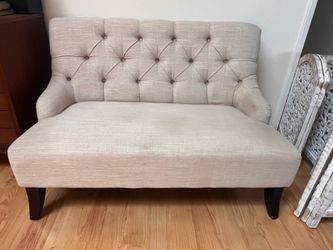 Loveseat small couch linen color