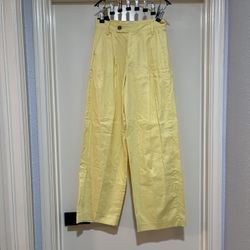 Banana Republic - Yellow Wide Leg Linen Pants