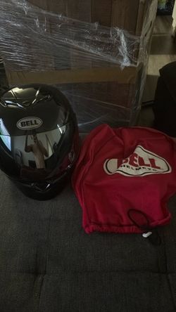 Black BELL bike helmet with red bag XS