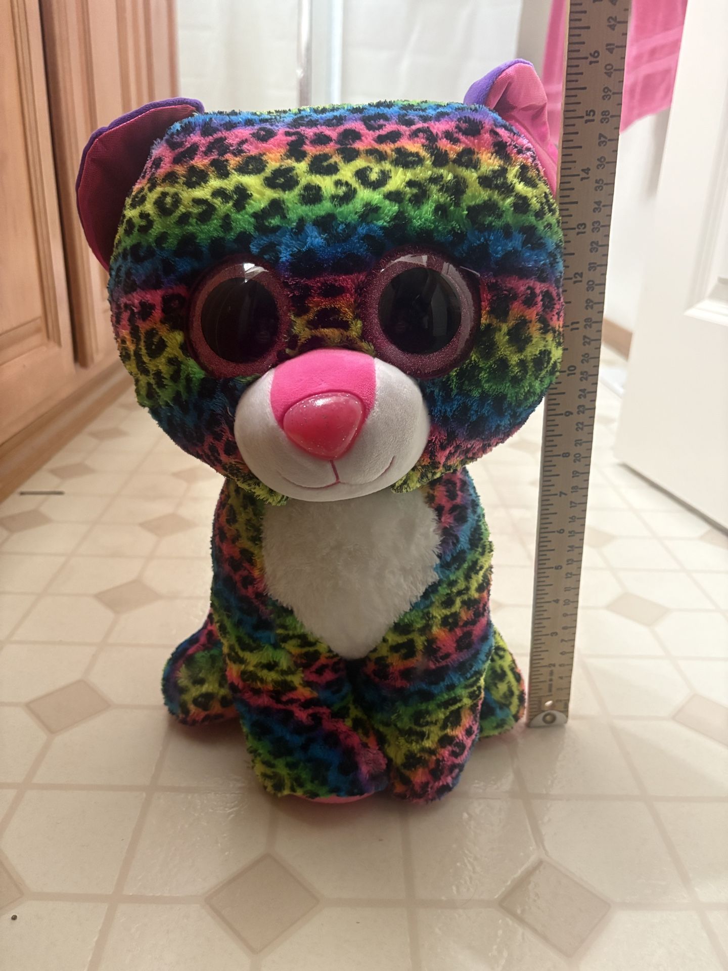TY Dotty Multicolored Leopard 16in Stuffed Toy
