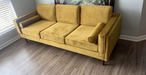Velvet Square Arm Sofa