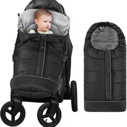 Yoofoss Stroller Cover for Winter, Toddler Stroller Footmuff Universal for Most Stroller, Water Resistant Warm Coral Baby Stroller Bunting Sleeping Ba