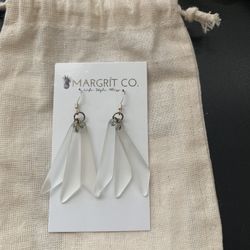 Glass And Silver Earrings