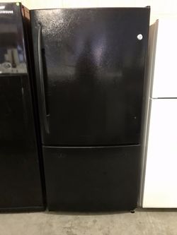 Black GE Refrigerator Bottom Freezer