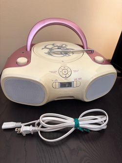 Memorex Portable CD Player & AM/FM Radio Boombox - Pink & Cream