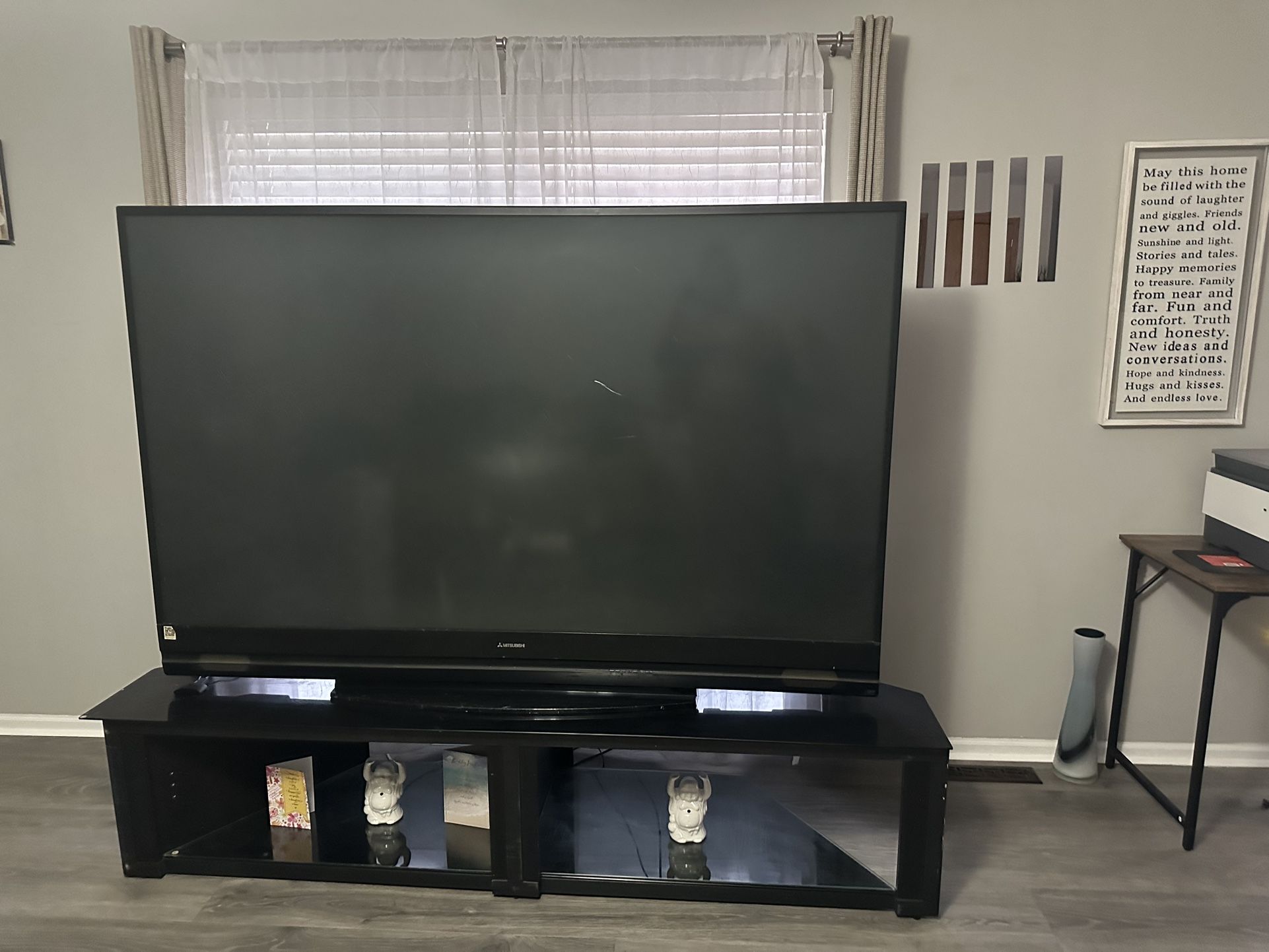 Mitsubishi 82 Inch Tv And Tv Stand For Sale