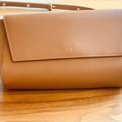 Cognac Leather Mini Belt/Crossbody Bag