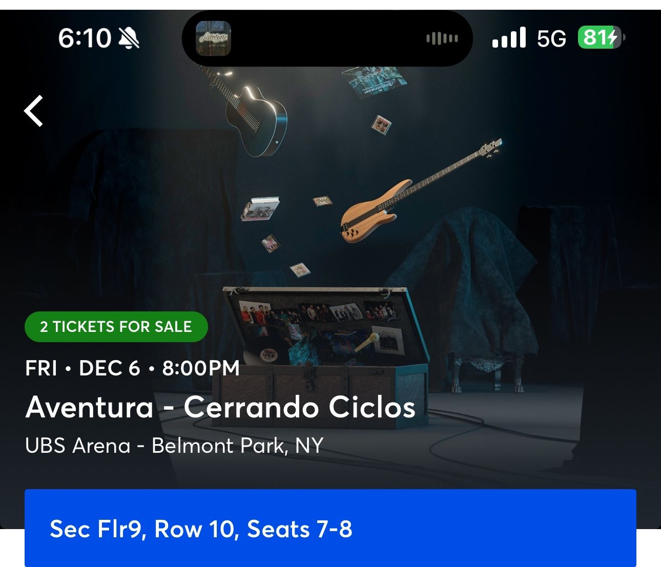 Aventura tickets concert 12/6/24