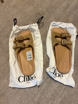 Chloé 9 W Polly Camel Suede Slide Women's   39