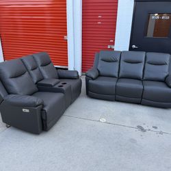 Luxury Reclining Sofa Set (2 pieces) - LIKE NEW - $1800