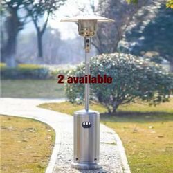 Hampton Bay 48000 BTU Stainless Steel Propane Standing Patio Heater with Wheels