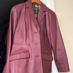 Terry Lewis Maroon Genuine Leather Jacket XS-S