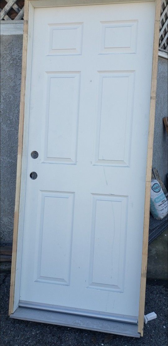 Exterior Door Solid Core 32x80 Right Hand Fire Rated Door 6 Panels