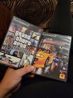 2 Playstation 2 Games GTA SanAndreas
And 
Midnight Club Street Racing
Both Come with Manuals.