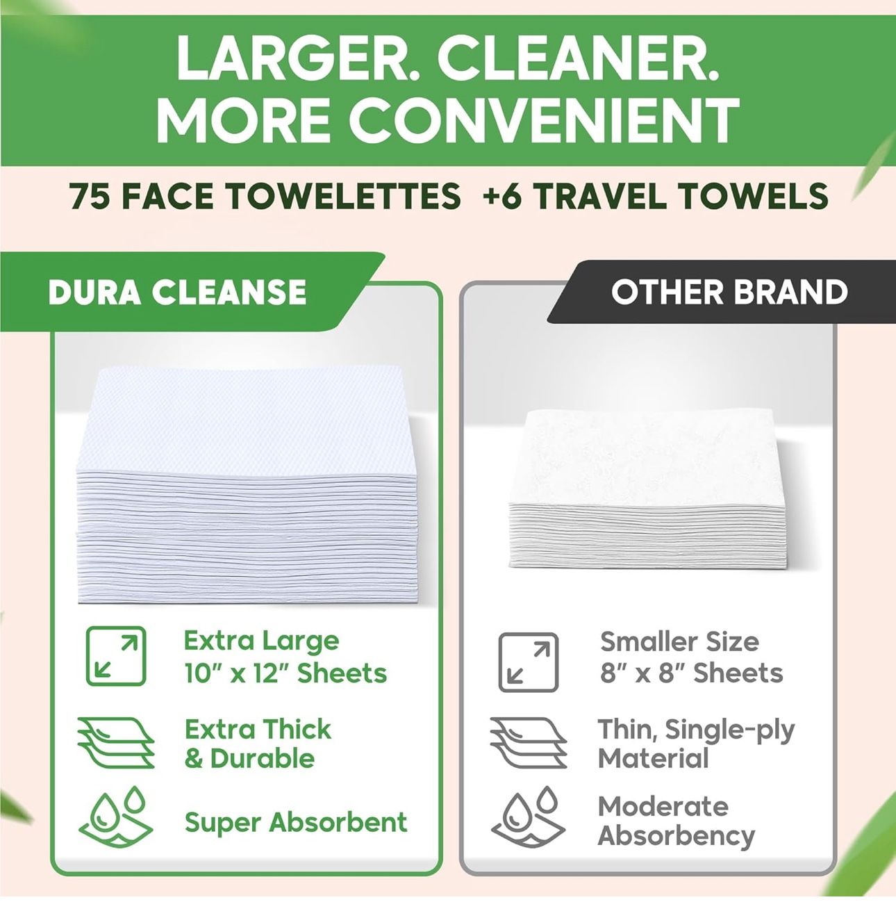 XL Disposable Face Towels - 75 Ct. + 4 Travel Face