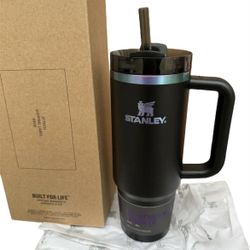New BLACK CHROMA Stanley Cup 30oz Quencher H2.0 FlowState Tumbler Cup Limited Edition