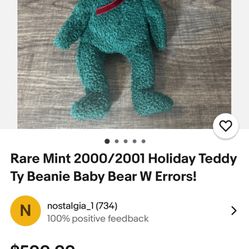 Rare 2001 Beanie Babies