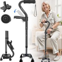 NEW Quad Walking Cane w/ Stand Assist Handle