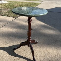 The Bombay Company Marble Top Accent Table Plant Stand Pedestal 20" Tall