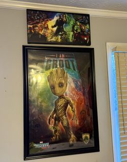 Professionally Framed Marvel Guardians of the Galaxy Poster & Avengers Endgame Canvas Print