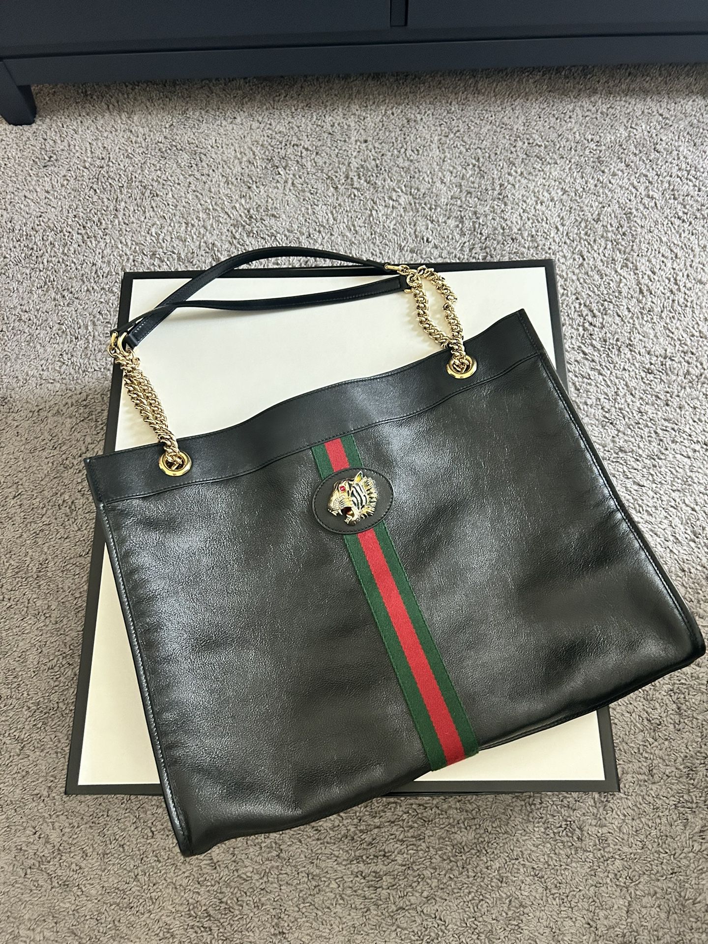 Gucci Rajah Black Large Tote Bag