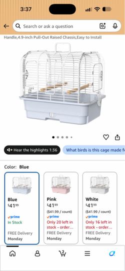 Bird travel cage