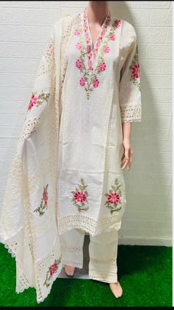 beautiful cream embroidery work- Indian dress