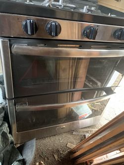 GE double oven self clean gas range