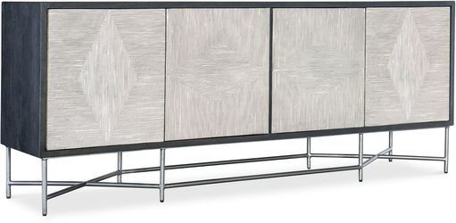 Hooker Furniture Commerce and Market Fine Lines 80" Mango Wood Black White Bone Credenza Sideboard