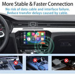 Wireless CarPlay Adapter, 2025 Car Play Wireless Adapter for Cars with Built-in Wired CarPlay, Style-LED