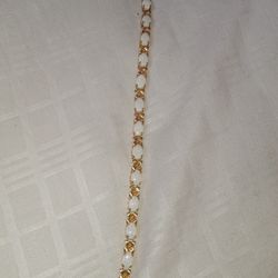 14k Gold Mother Of Pearl Bracelet 