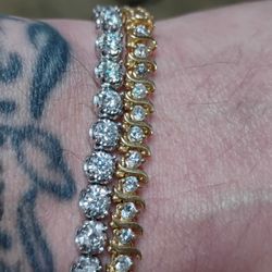 10k White Gold 14k Yellow Gold Vs Diamonds Bracelets 