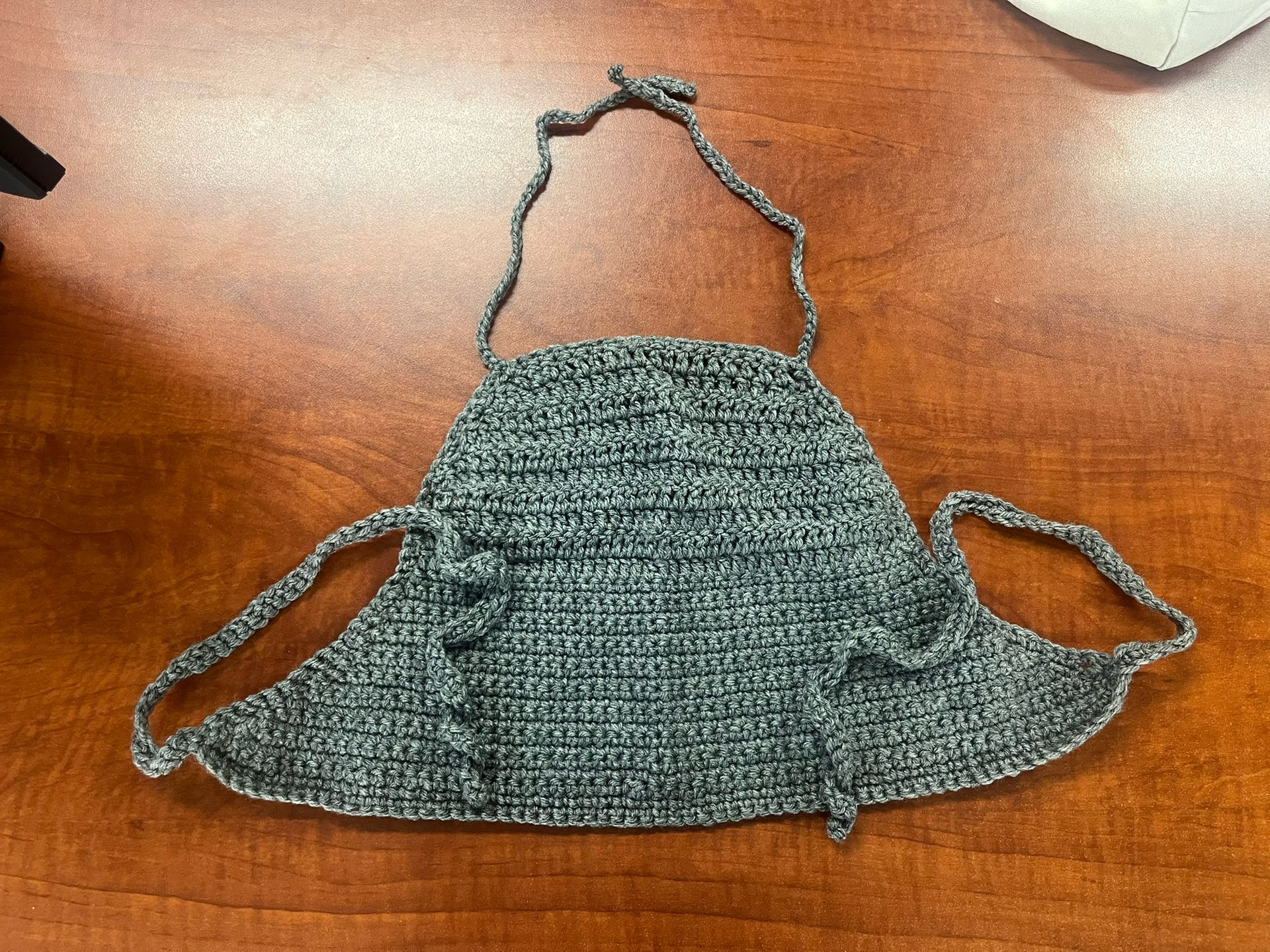 Ash Grey Hand Crochet Halter Top🩶