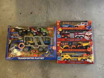 Kids Toy Truck Sets- Transported, Emergency, Construction
