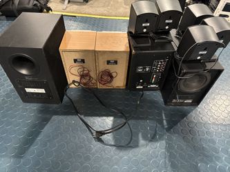 Lot Of Speakers, Subwoofers And Surround Sound