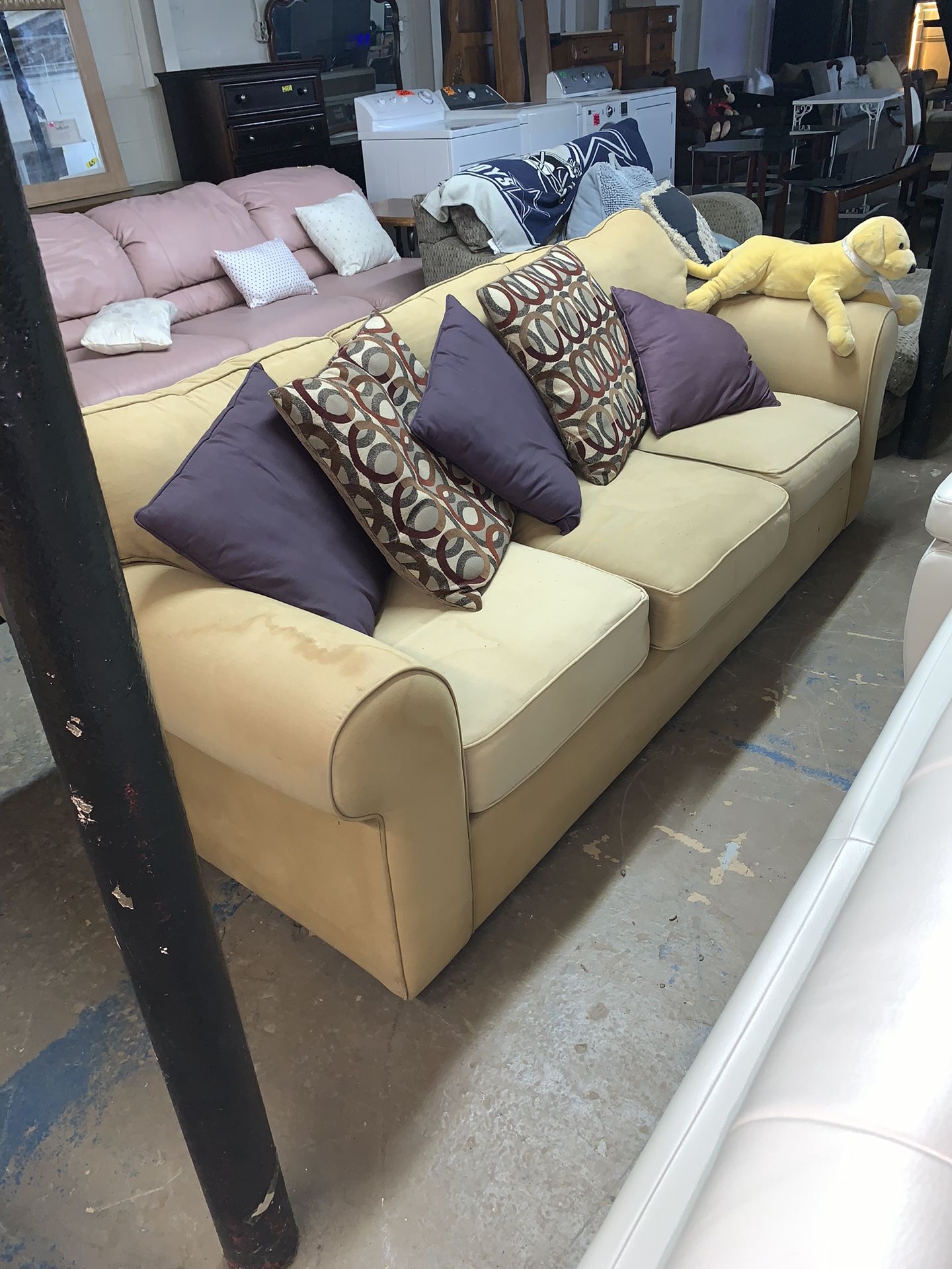 Yellow Cushioned Couch