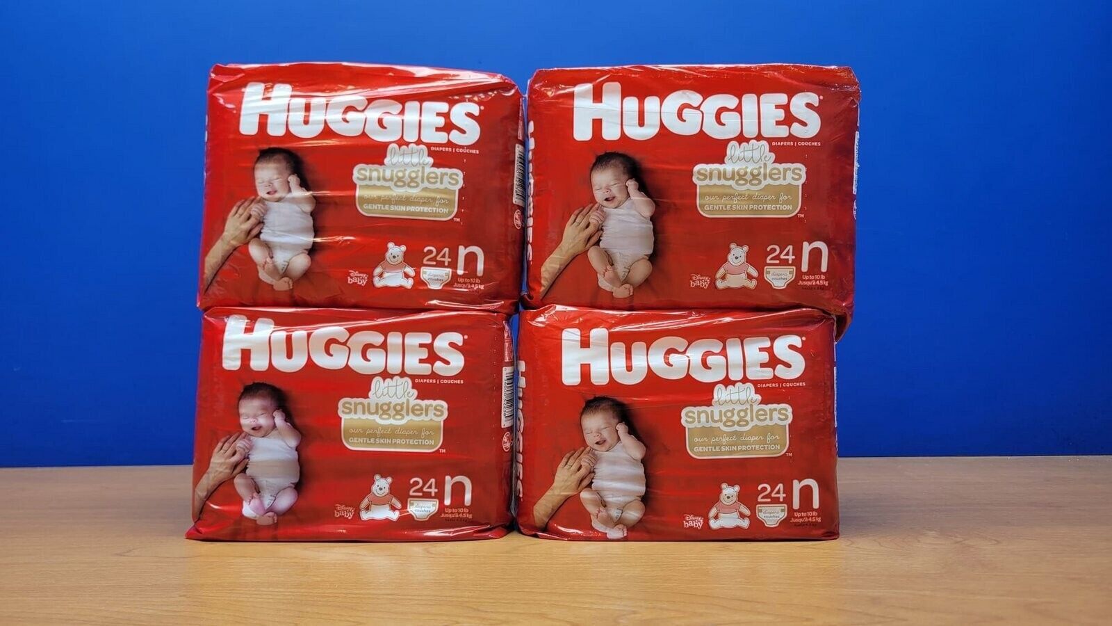 8 PACKBAGES 24 CT HUGGIES LITTLE SNUGGLERS BABY DIAPERS SIZE NEWBORN