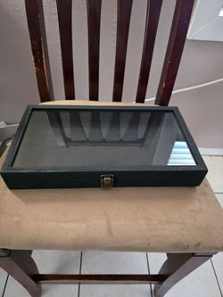 Black display case.