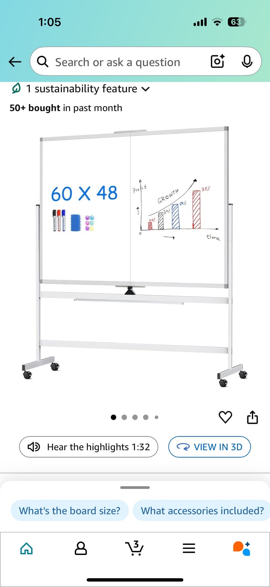 Double Sides White Board With Stand