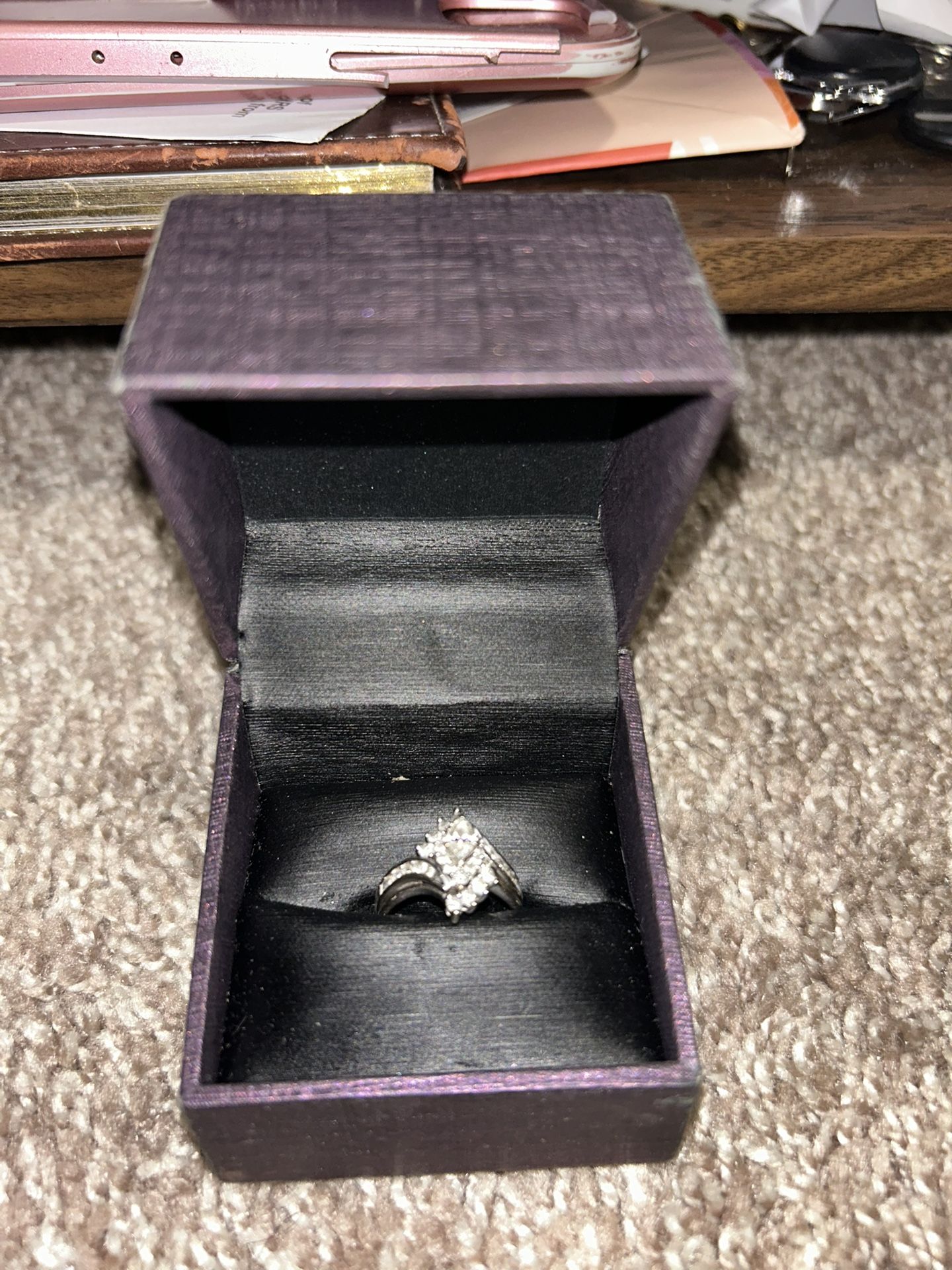 Wedding ring - 1CTW 14K WG 1/ 4CT MQ
