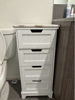 4 drawer cabinet with marble-like top