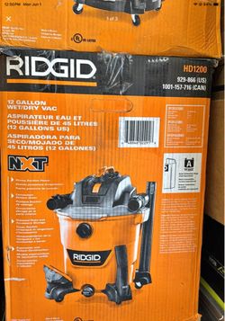 Ridgid 12gallon shop vacuum