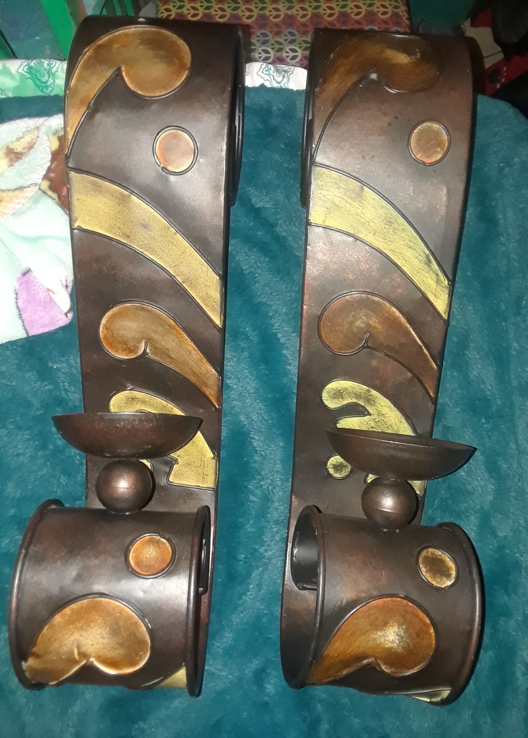 19" x 6" Metal Wall Sconces - candle holders