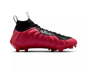 Nike Foamposite Football Cleats Red Black