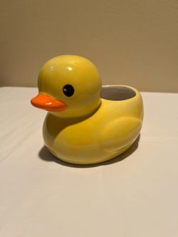 Ceramic Yellow Duck Planter 5”H x 7”L