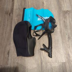 Hollis M-4 Mask with Snorkel, Bare 7mm Hood 